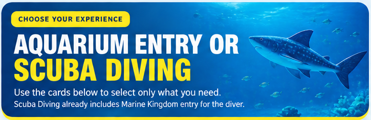 Aquarium entry or scuba diving